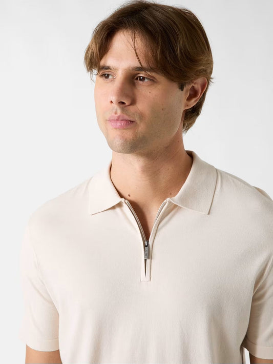 GUESS Polo sabbia con collo zip GUESS