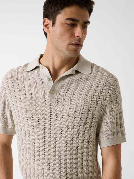 GUESS Polo traforata sabbia GUESS