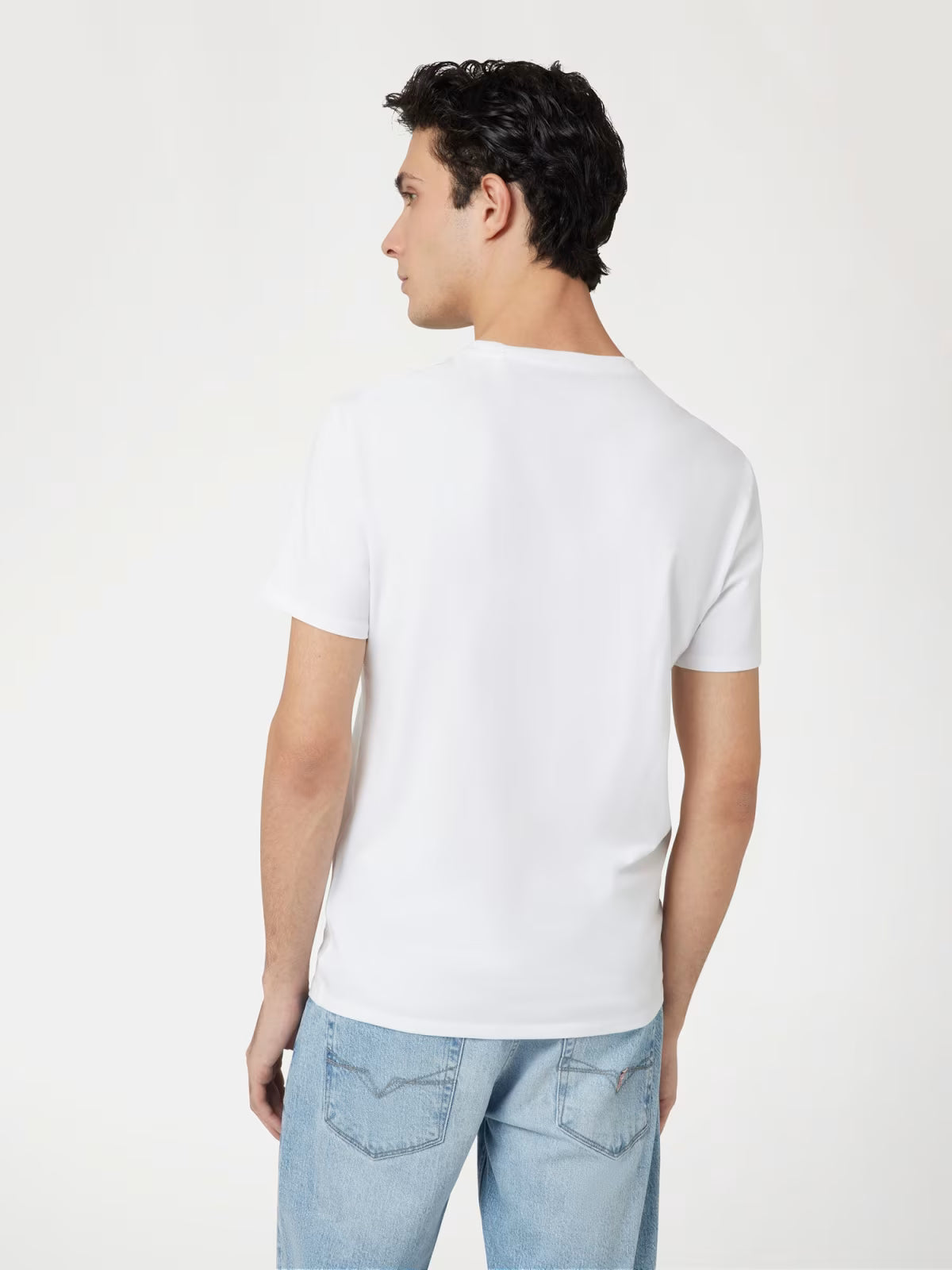 GUESS T-shirt logo piccolo triangolo bianca