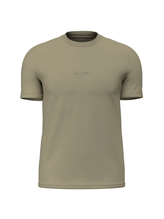 GUESS T-shirt con scritta logo verde cachi