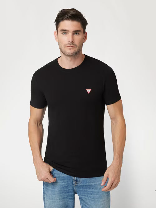 GUESS T-shirt logo piccolo triangolo nera M2YI24